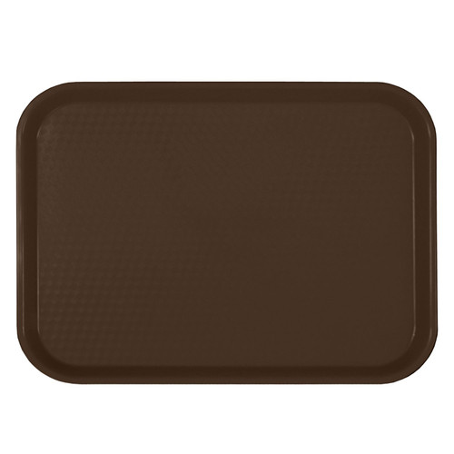 Thunder Group PLFFT1216BR 12" W x 16.25" D Brown Polypropylene Rectangular Fast Food Tray