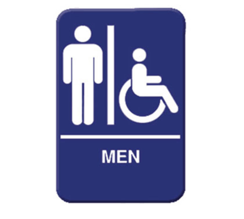 Thunder Group PLIS6914BL 6" x 9" White Information Symbol Sign