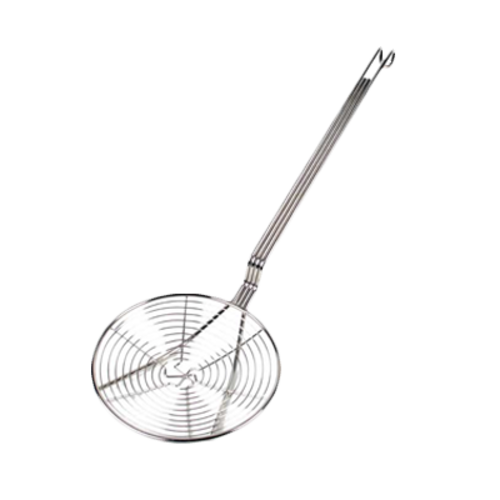 Thunder Group SLSKS007 7" Dia. x 20" L Nickel Plated Spiral Wire Mesh Round Skimmer