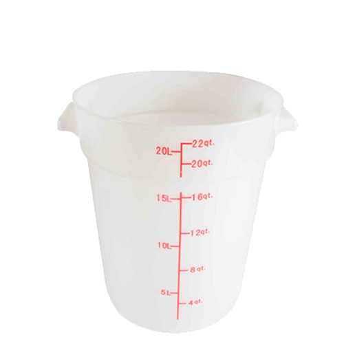 Thunder Group PLRFT322PP 22 Qt. White Polypropylene Round Food Storage Container