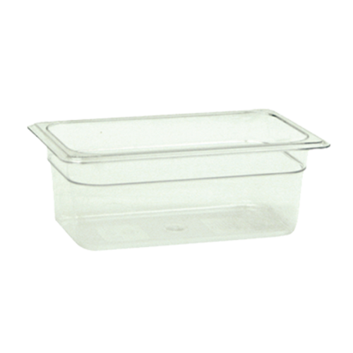 Thunder Group PLPA8144 1/4 Size Clear Polycarbonate 4" Deep Food Pan