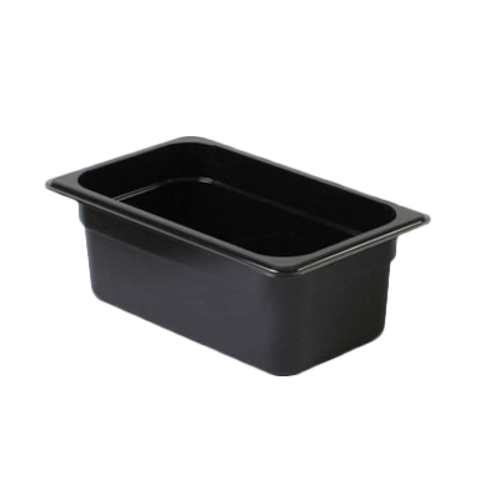 Thunder Group PLPA8144BK 1/4 Size Black Polycarbonate Food Pan