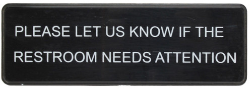 Thunder Group PLIS9334BK 9" x 3" White Information Symbol Sign