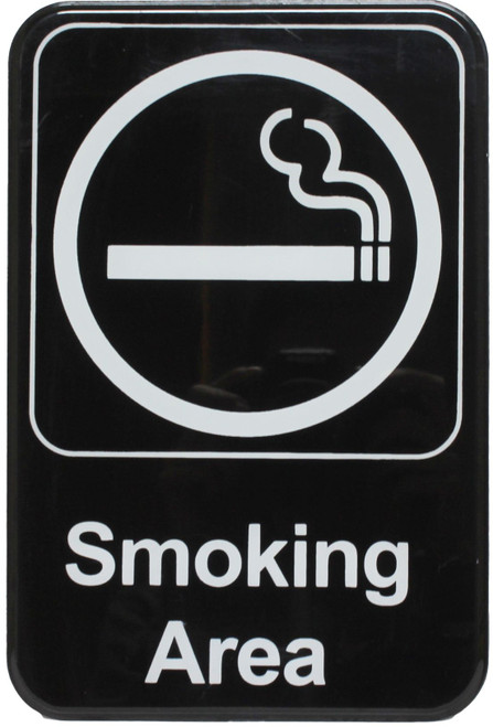 Thunder Group PLIS6902BK 6" x 9" White Information Symbol Sign