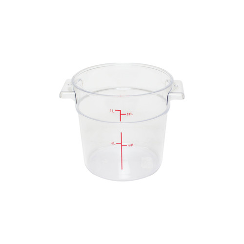 Thunder Group PLRFT301PC 1 Qt. Clear Round Polycarbonate Food Storage Container