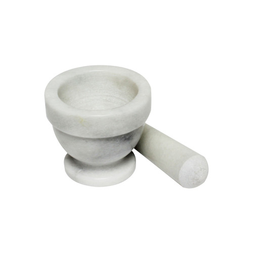 Thunder Group MRGR003 3" Dia. Marble Bowl Style Mortar and Pestle