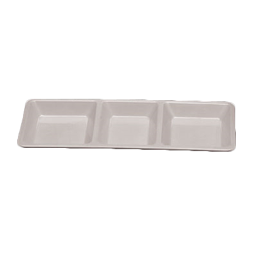 Thunder Group PS5103W White Melamine Rectangle Compartment Plate