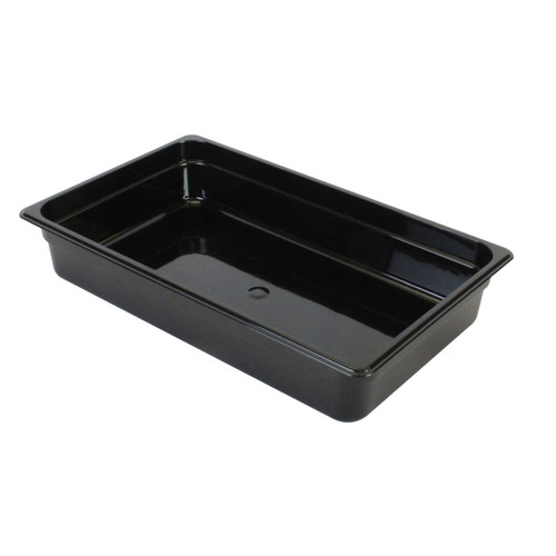 Thunder Group PLPA8004BK Full Size Black Polycarbonate Food Pan