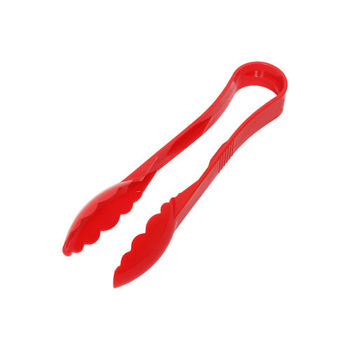 Thunder Group PLSGTG009RD 9" Red Polycarbonate Scallop Serving Tongs