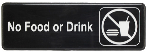 Thunder Group PLIS9331BK 9" x 3" White Information Symbol Sign