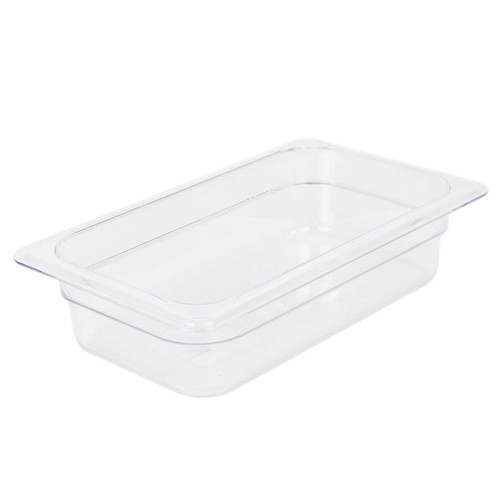 Thunder Group PLPA8142 1/4 Size Clear Polycarbonate 2.5" Deep Food Pan