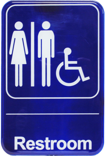 Thunder Group PLIS6903BL 6" x 9" White Information Symbol Sign
