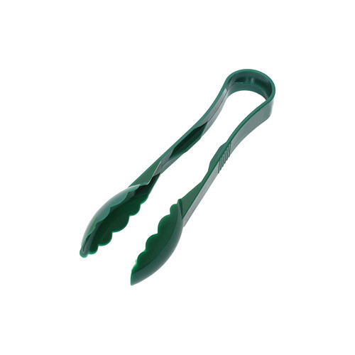 Thunder Group PLSGTG009GR 9" Green Polycarbonate Scallop Serving Tongs