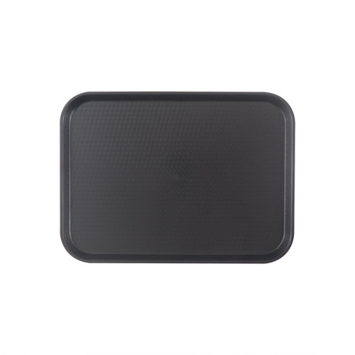 Thunder Group PLFFT1216BK 12" W x 16.25" D Black Polypropylene Rectangular Fast Food Tray