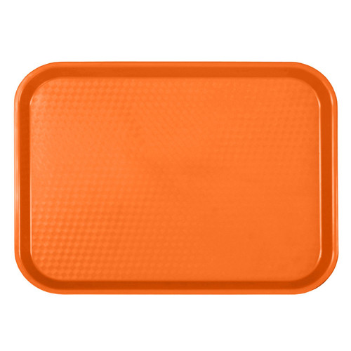 Thunder Group PLFFT1418RR 14" W x 17.75" D Orange Polypropylene Rectangular Fast Food Tray