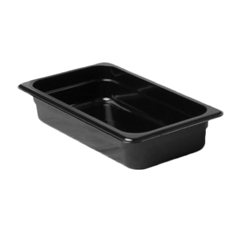 Thunder Group PLPA8132BK 1/3 Size Black Polycarbonate Food Pan