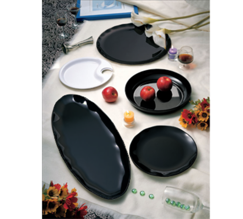 Thunder Group RF1020B Black Melamine Round Plate