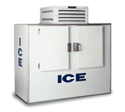 Howard McCray ICB-2 60 Cu. Ft. White Stainless Steel 2 Solid Hinged Doors Ice Merchandiser - 115 Volts