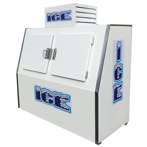 Howard McCray ICB-2-S 60 Cu. Ft. White Stainless Steel 2 Solid Hinged Doors Ice Merchandiser - 115 Volts