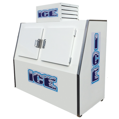Howard McCray ICB-2-S 60 Cu. Ft. White Stainless Steel 2 Solid Hinged Doors Ice Merchandiser - 115 Volts