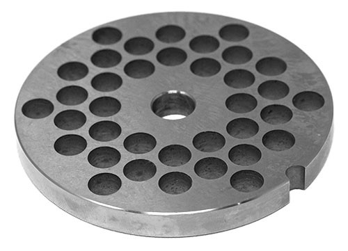 Omcan USA 11231 #32 0.38" Hard Stainless Steel European Style Machine Plate - Hubless