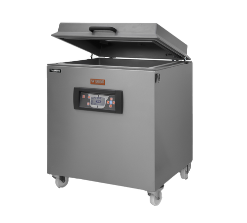 Omcan USA 50005 31.5" Seal Length Stainless Steel Single ChamberTurbovac Mobile Vacuum Packaging Machine - 220 Volts 3500 Watts