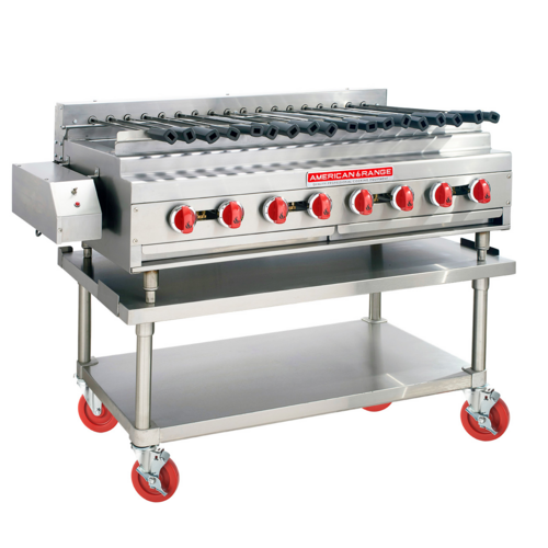 American Range ARKB-72-R-LP Stainless Steel Countertop Liquid Propane Kebob Broiler - 360,000 BTU