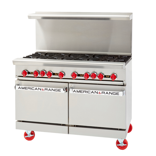 American Range AR-8-DSB-NG 48" W Natural Gas Stainless Steel Restaurant Range - 256,000 BTU