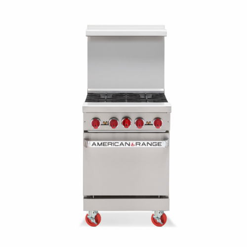 American Range AR-12G-2B-SB-NG 24" W Stainless Steel Cabinet Base Natural Gas Restaurant Range - 84,000 BTU