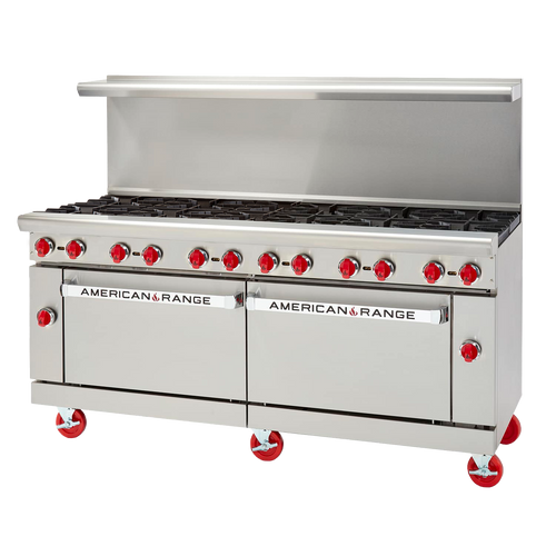 American Range AR-12-DSB 72" W Stainless Steel Liquid Propane Restaurant Range - 384,000 BTU