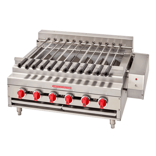 American Range ARKB-72-R-NG Stainless Steel Countertop Natural Gas Kebob Broiler - 360,000 BTU