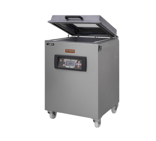 Omcan USA 50003 19.5" Seal Length Stainless Steel Single ChamberTurbovac Mobile Vacuum Packaging Machine - 220 Volts 3300 Watts
