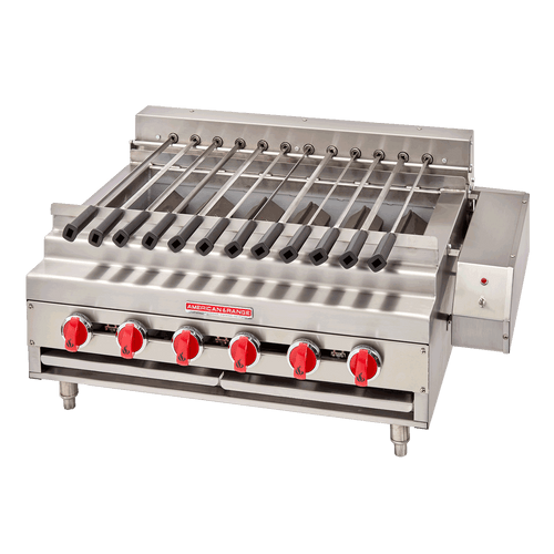 American Range ARKB-48-R-NG Stainless Steel Countertop Natural Gas Kebob Broiler - 240,000 BTU