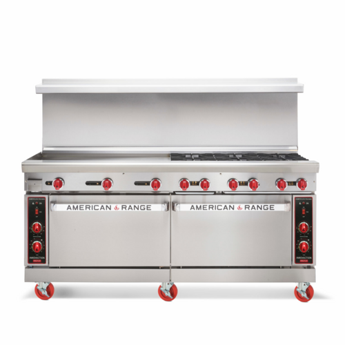 American Range AR-12-CL-126R 72" W Stainless Steel Natural Gas Restaurant Range - 449,000 BTU