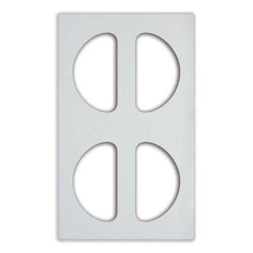Vollrath 8241320 21.13" W x 12.75" D White Stone for Half Oval Decorative Pan Miramar Template