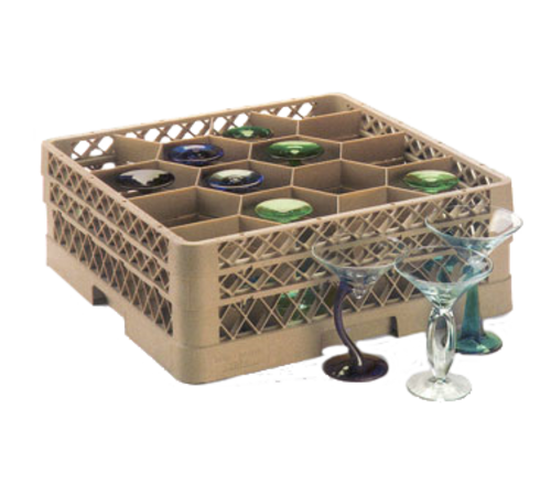 Vollrath TR18JJJJ 19.75" W x 10.31" H (12) Compartment Hexagon Size with (4) Compartment Extenders Traex Full Size Rack Max Glass / Stemware Rack