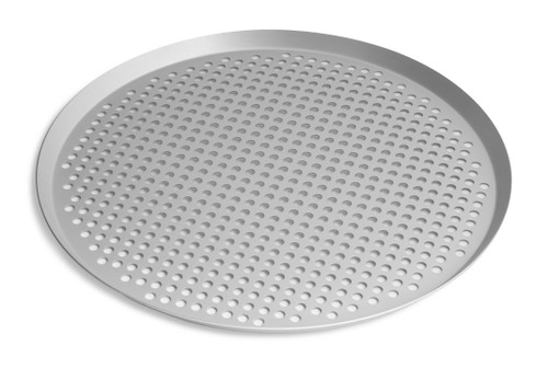 Vollrath PC16XPCC 16" Diameter x 3/4" Deep Clear Coat Anodized Finish Press Cut Pizza Pan