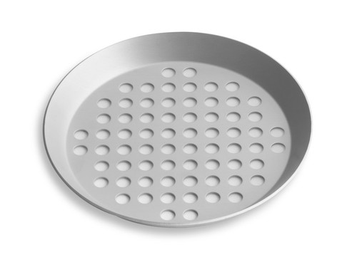 Vollrath PC11XPCC 11" Diameter x 3/4" Deep Clear Coat Anodized Finish Press Cut Pizza Pan
