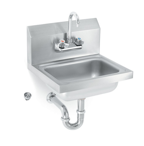Vollrath K1410CS 17" W x 15" D 5 1/2" Deep Bowl 2" Drain Wall-Mounted 20 Gauge Stainless Steel Hand Sink