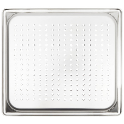 Vollrath 30113 2/3 Size 1 1/4" Deep 22 Gauge Stainless Steel Anti-Jamming Perforated Bottom Super Pan V Food Pan