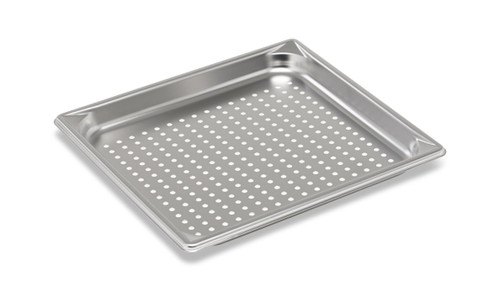 Vollrath 30113 2/3 Size 1 1/4" Deep 22 Gauge Stainless Steel Anti-Jamming Perforated Bottom Super Pan V Food Pan
