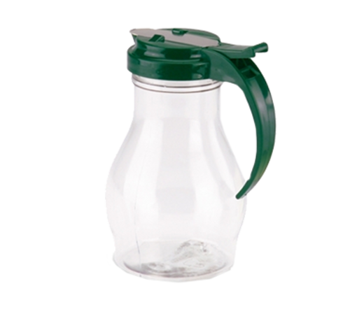 Vollrath 1414-18 16 Oz. Clear Polycarbonate Jar with Almond Plastic Top Dripcut Syrup Server