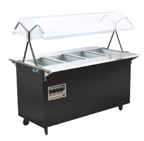 Vollrath 38711 60" W x 28 5/8" D x 57 5/16" H 4 Wells Enclosed Storage Base 2-Series Affordable Portable Hot Food Station - 120 Volts