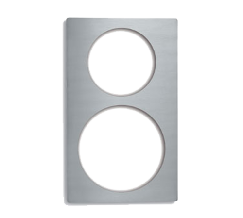 Vollrath 8243314 21.13" W x 12.75" D Stainless Steel White Stone for (1) Large and (1) Small Round Cutouts Miramar Single Size Template