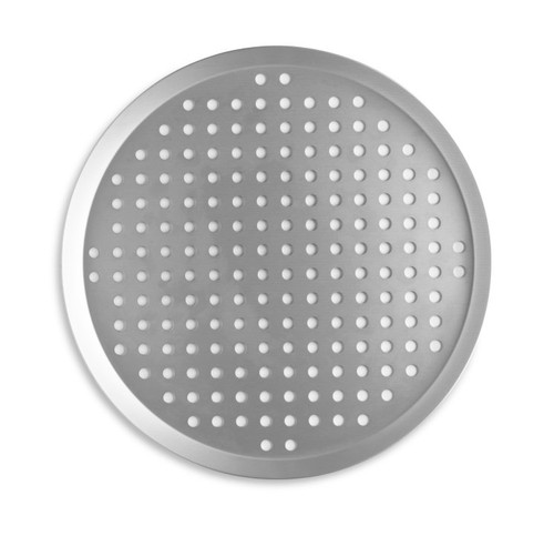 Vollrath PC18PCC 18" Diameter x 3/4" Deep Clear Coat Anodized Finish Press Cut Pizza Pan