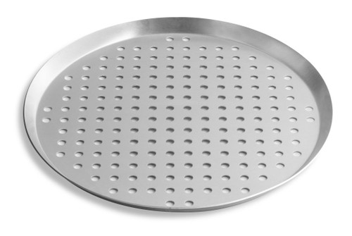Vollrath PC09PN 9" Diameter x 3/4" Deep 14 Gauge 1 1/2 mm 3000 Series Aluminum Natural Finish Perforated Press Cut Pizza Pan