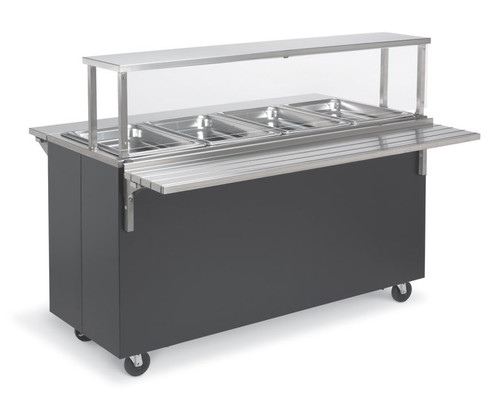 Vollrath T39729 46" W x 24" D x 35" H 3 Wells Enclosed Storage Base 2-Series Affordable Portable Hot Food Station Deluxe - 120 Volts