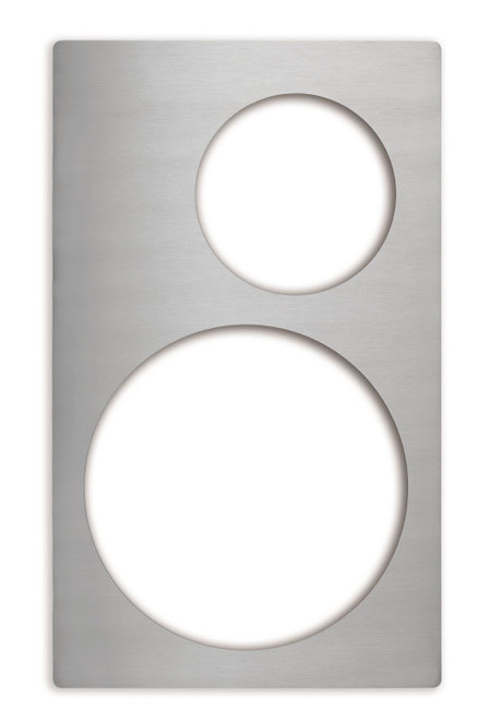 Vollrath 8243414 12.75" W x 21.50" D Stainless Steel (1) Large and (1) Small Round Cutout Miramar Single Size Template