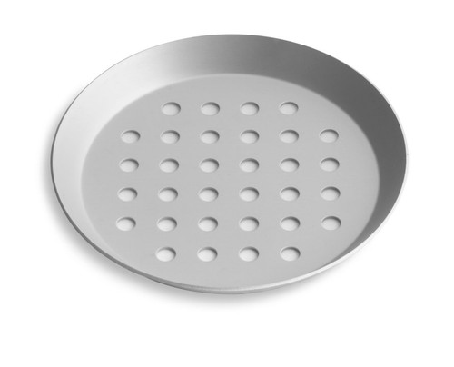 Vollrath PC11PCC 11" Diameter x 3/4" Deep Clear Coat Anodized Finish Press Cut Pizza Pan