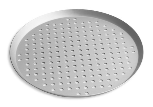 Vollrath PC15PCC 15" Diameter x 3/4" Deep 14 Gauge 1 1/2 mm 3000 Series Clear Coat Anodized Finish Press Cut Pizza Pan